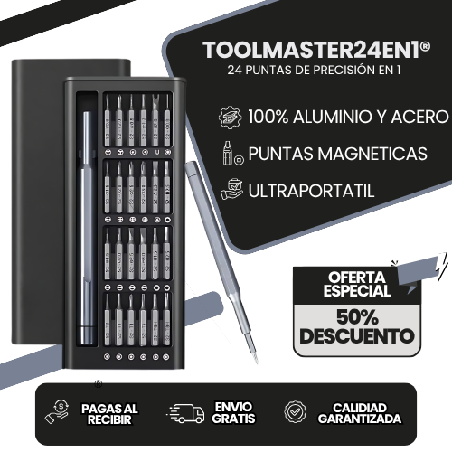 TOOLMASTER24EN1® — 24 soluciones en un solo estuche.