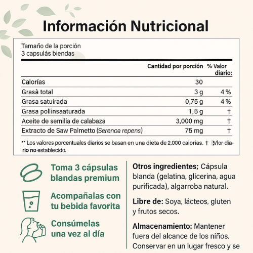 Aceite de Semilla de Calabaza con Palma Americana